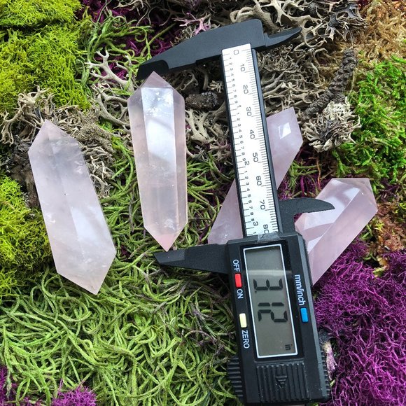 Rose Quartz Double Terminated Point Crystal pink wand gems - Picture 3 of 4